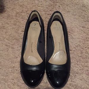 Black Office Shoes Wedges Size 7